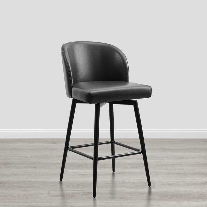 Charlotte Counter Height Swivel Barstool with Metal Legs Set