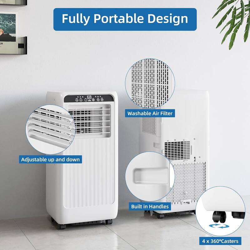 8000 Btus Free Standing Portable Air Conditioner for Home, Office, Dorm - N/A