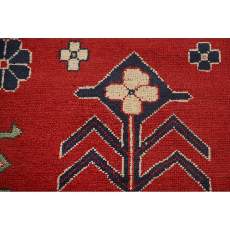 Geometric Kazak Rug Hand-Knotted Wool Carpet - 8'2"x 9'9"