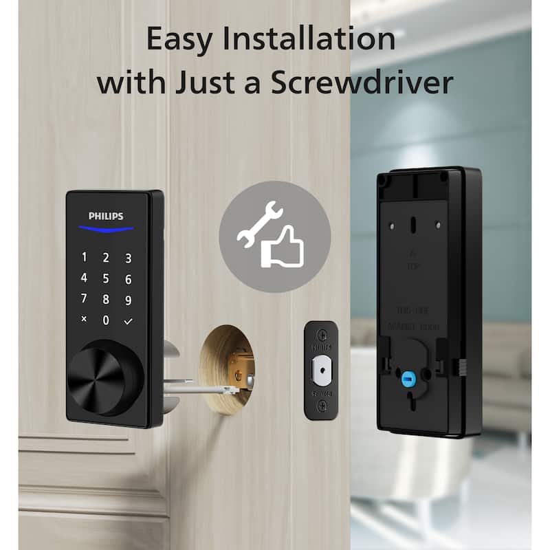 Philips Bluetooth Touchscreen Smart Deadbolt with Wi-Fi Bridge & Handle Set
