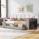 preview thumbnail 12 of 14, Twin Size Pine All-in-One Platform Daybed w/ Shelves, Built-In Charging Station Upholstered Bed Frame for Living Room Bed Room