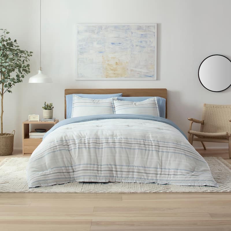 Vellux Bergen Blue/Grey Comforter Set