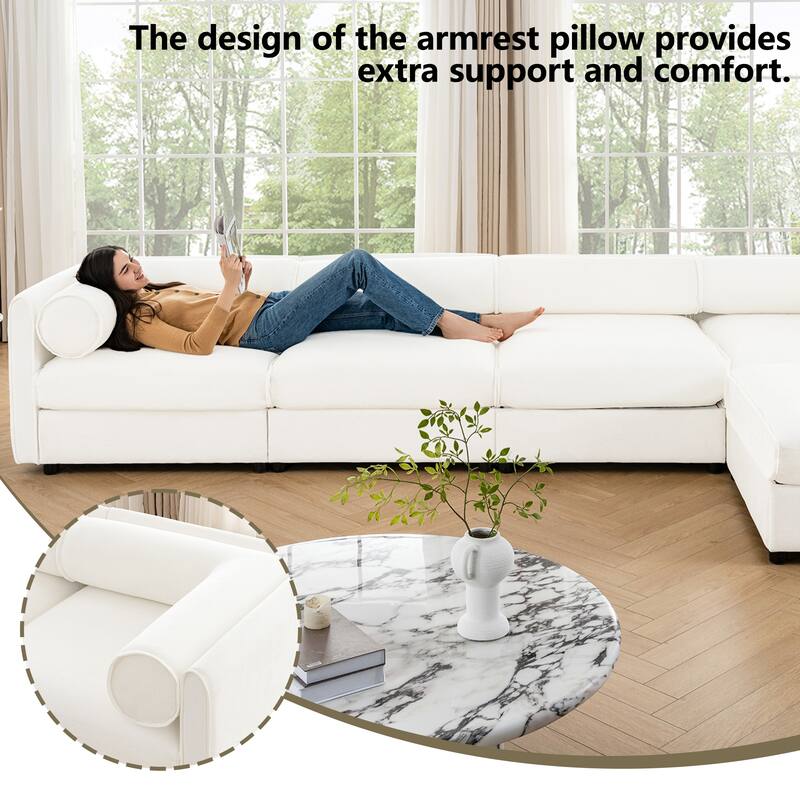 Upholstered Leisure Couch with Hidden Storage, Luxurious Sectional Sofa for Living Room, 75.5" Chenille Loveseat with 2 Ottomans