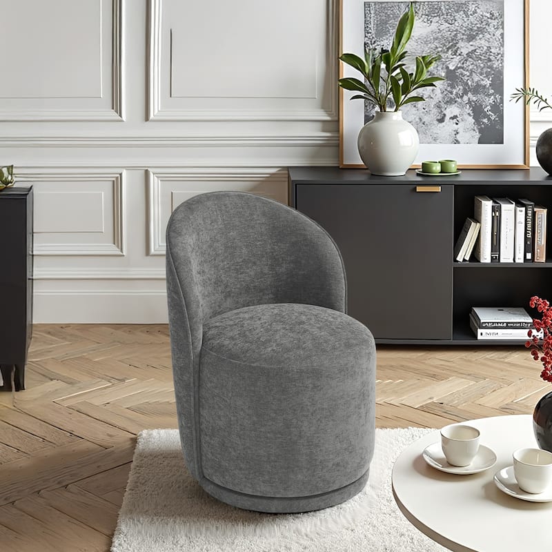 Modern Armless 360-Degree Swivel Dining Chair Barrel Chair