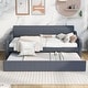 preview thumbnail 13 of 22, Upholstered Bed Twin Size Daybed with Trundle and USB Charging Design, Livingroom Daybed with Pull-out Sofa Bed Gray