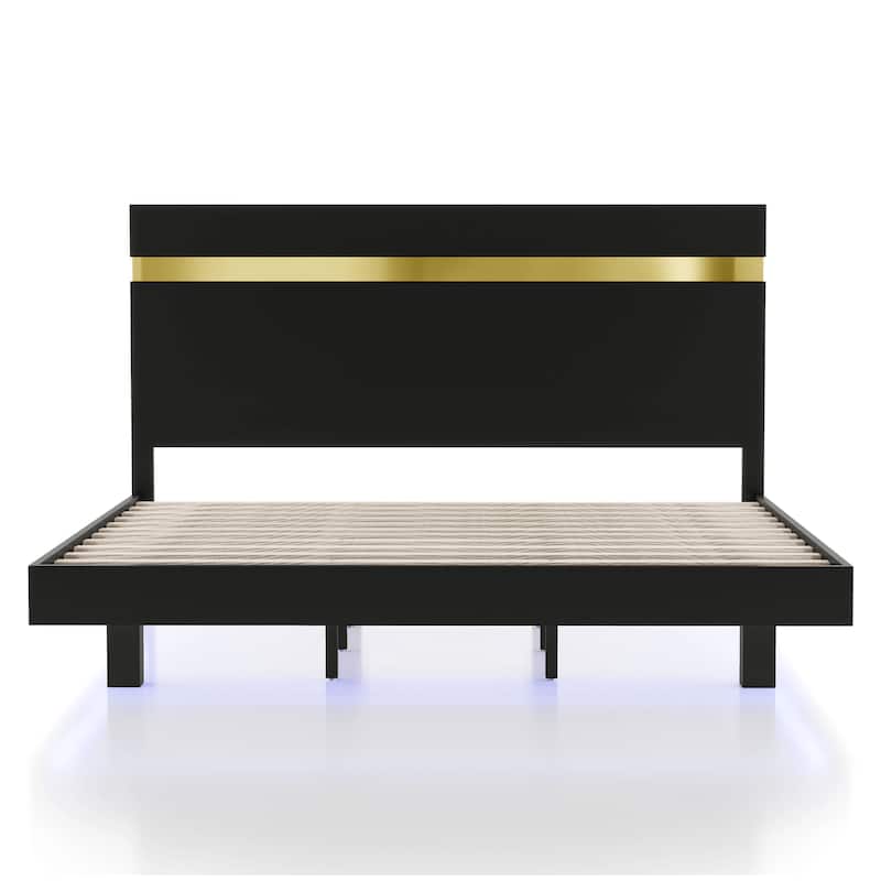 Furniture of America Halifax Modern 6-Piece Wood Platform Bedroom Set with Underbed LED