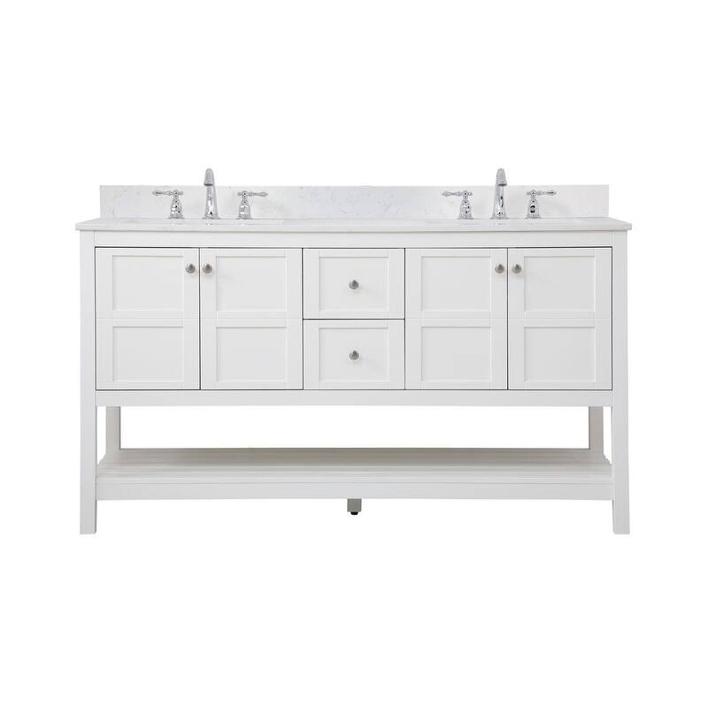Elegant Lighting VF16460D Theo 60" Free Standing Double Basin Vanity