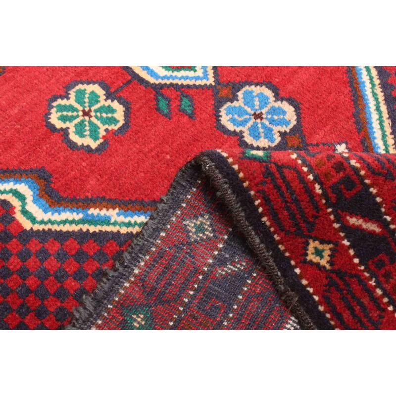 ECARPETGALLERY Hand-knotted Teimani Red Wool Rug - 2'10 x 5'5