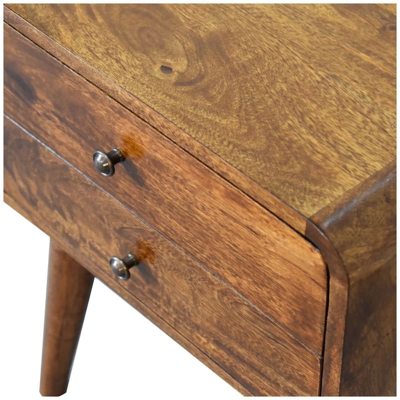 Artisan Furniture Solid Wood Curved Chestnut Nightstand