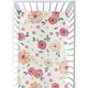 preview thumbnail 1 of 4, Sweet Jojo Designs Peach and Green Watercolor Floral Collection Fitted Crib Sheet