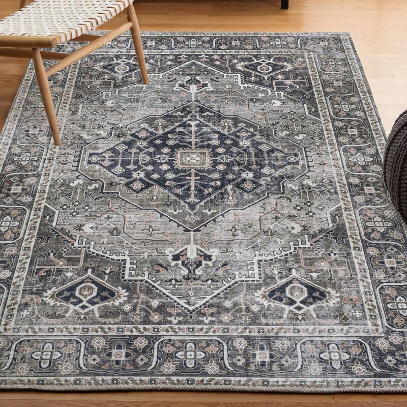 JONATHAN Y Kemer Ogee Medallion Machine Washable Area Rug