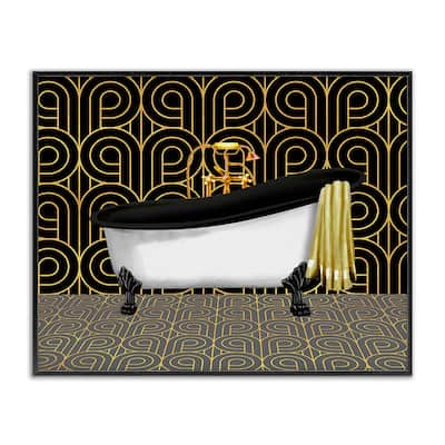 Stupell Bathroom in Deco Style Framed Giclee Art Design By Conrad Knutsen