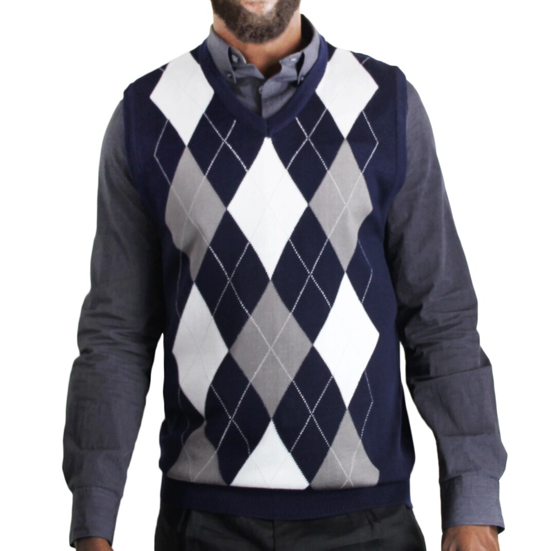 blue argyle sweater vest