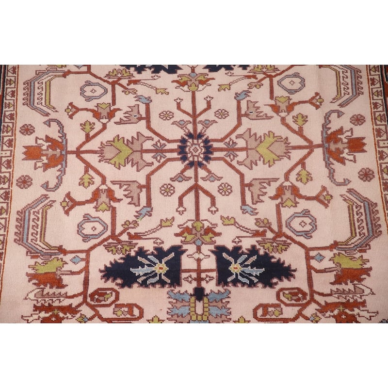 Transitional Pink Oushak Area Rug Handmade Oriental Wool Carpet - 7'10"x 9'10"