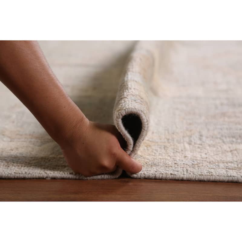 Hand Knotted Oriental 100% Wool Carpet Transitional All-Over Greys & Charcoal Oushak Area Rug - 14' 4'' X 12' 3''