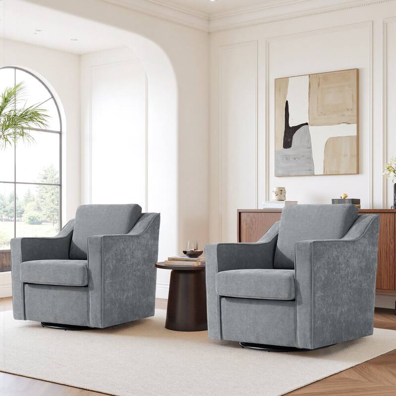 Modern Swivel Upholstered Armchair Accent chair Set of 2