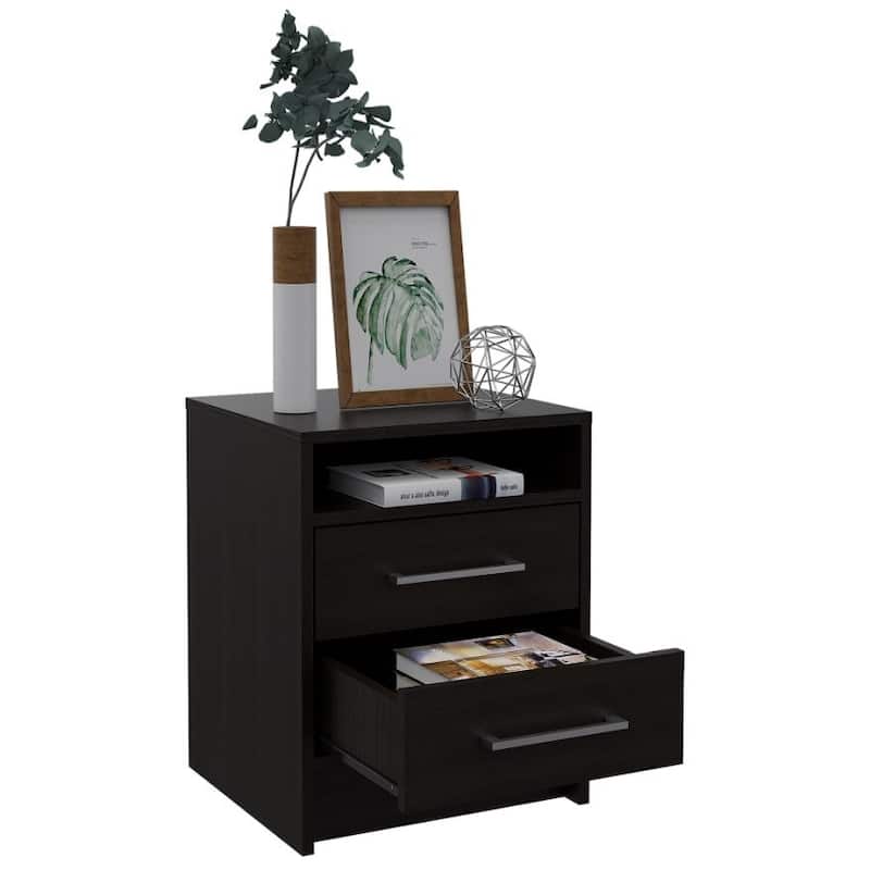 Philadelphia Nightstand with Two Drawers and Concealed Shelf