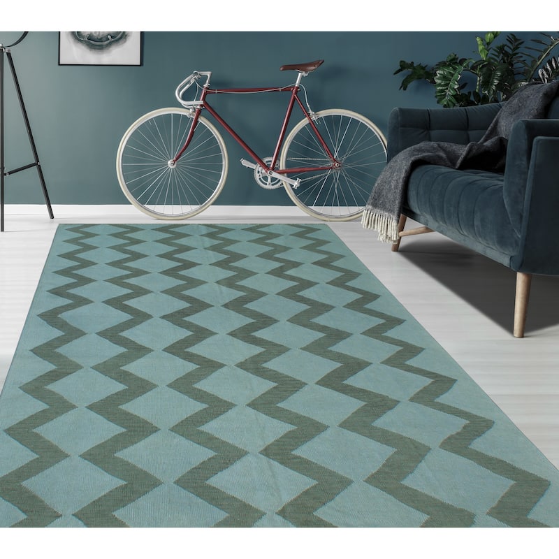 Noori Rug Overdyed Flatweave Amber Grey/Drk. Grey Rug - 6'9" x 8'5"