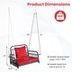 preview thumbnail 5 of 5, Patio Rattan Porch Swing Hammock Chair with Seat Cushion-Red - 31.5" x 25.5" x 23"