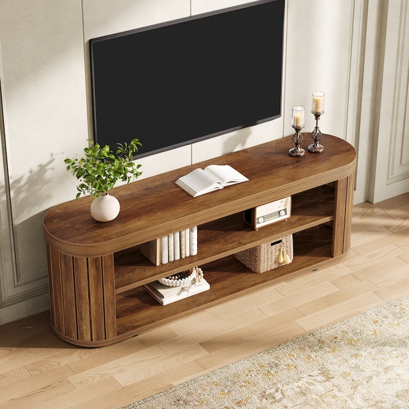 TV Stand with Storage Shelf, Media Console, Living Room Bedroom Entertainment Center Accent Television Stand - Brown