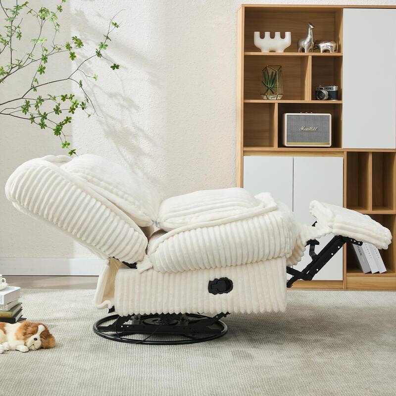 360° Swivel Rocking Single Sofa,Recliner Sofa, Manual Glider Rocking Armless Chair,Living Room Office
