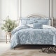 preview thumbnail 6 of 13, Elwood Cornflower Blue Cotton Comforter Set 8 Piece