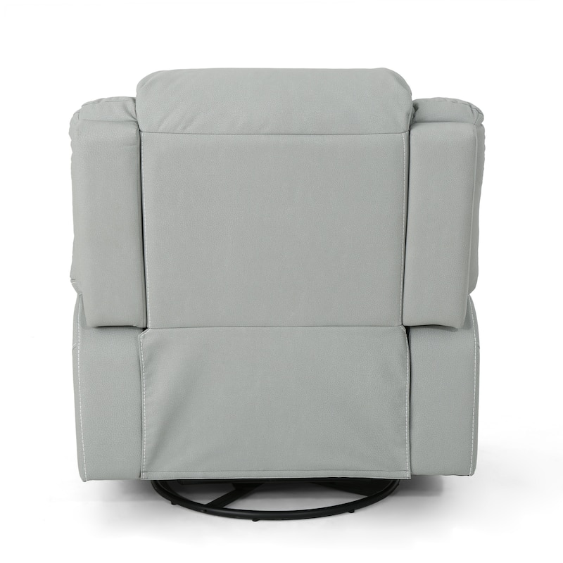 Roomfitters 39" Wide Faux Leather Manual Swivel Standard Recliner, Comfortable Lounge Chair for Living Room