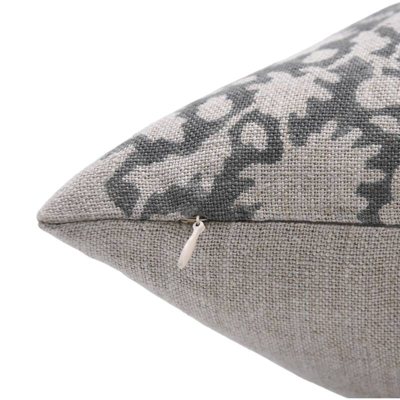 Linen Square Block print pillow Cover - Manikarnika