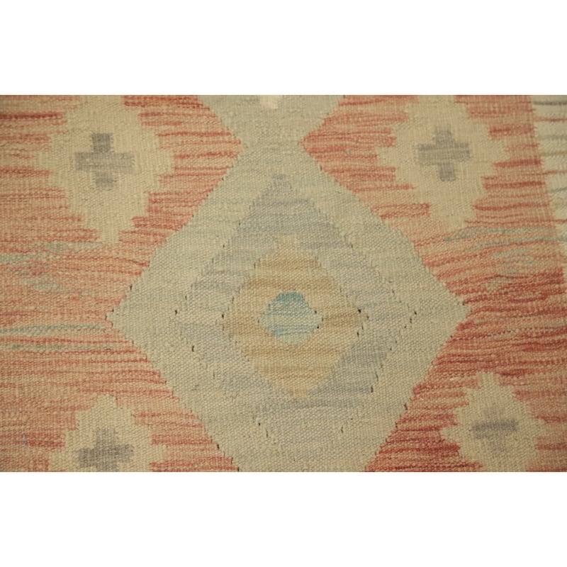 Hand Woven Oriental 100% Wool Carpet Southwestern Tribal Oranges & Rust Kilim Runner Rug - 5' 9'' X 2' 0''