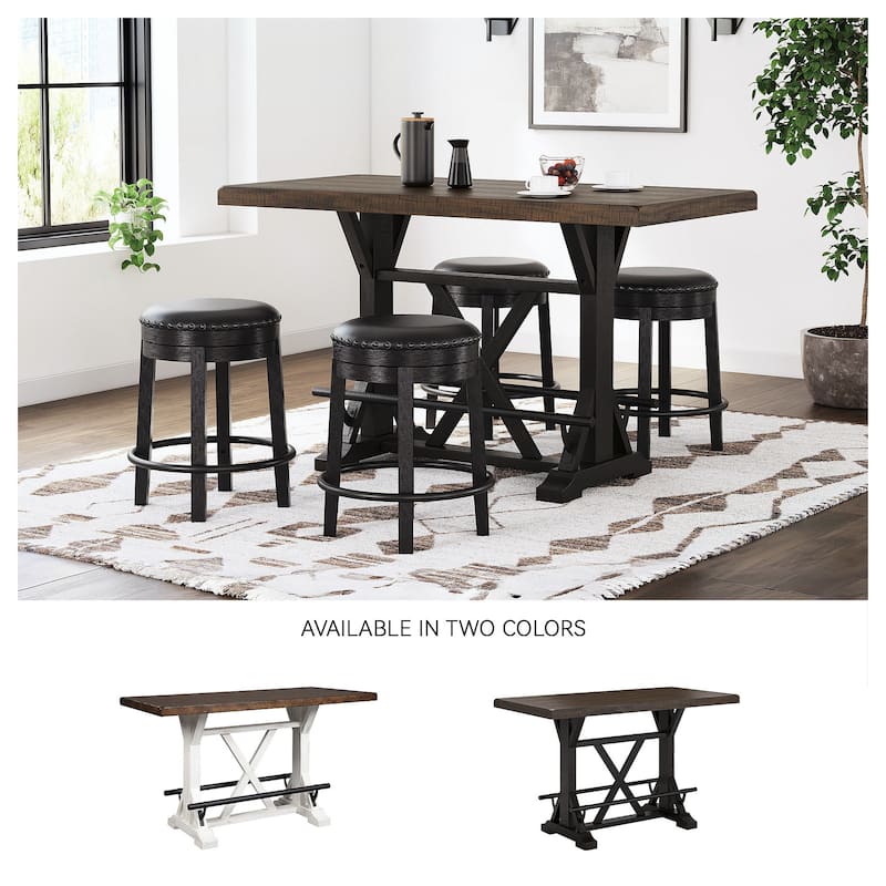 Signature Design by Ashley Valebeck Black/Brown Rectangular Dining Counter Table - 30"W x 60"D x 36"H