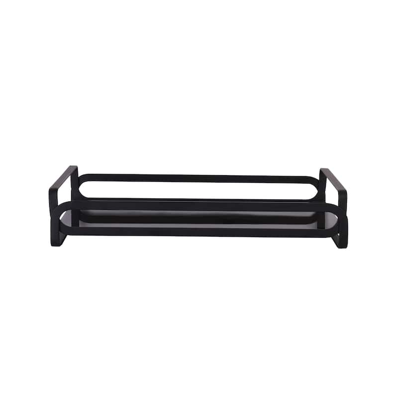 Elle Decor Noir Vanity Tray - Black - 12.8"x 6.7"x 2.7"