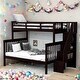 preview thumbnail 2 of 13, Stairway Design Twin-Over-Full Bunk Bed with Storage and Guard Rail for Bedroom