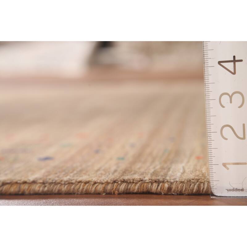 Tribal Striped Gabbeh Oriental Area Rug Handmade Wool Carpet - 4'4"x 5'9"