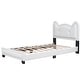 preview thumbnail 7 of 26, Cute Pine Wood Upholstered Platform Bed, Cartoon Ears Headboard, Sturdy Construction