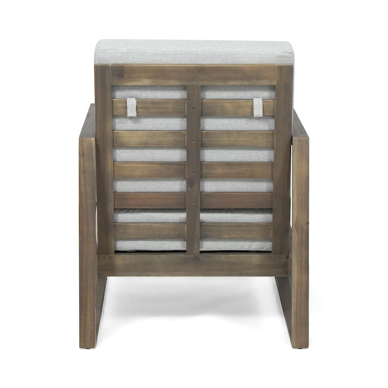 Norton Acacia Wood Outdoor Club Chair with Cushion by Christopher Knight Home