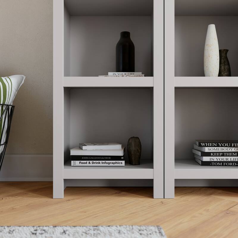 Prepac Moda 80" H 5-Tier Narrow Bookcase, Modern Storage Accent Bookshelf with 3 Adjustable Shelves for Home Office, Living Room