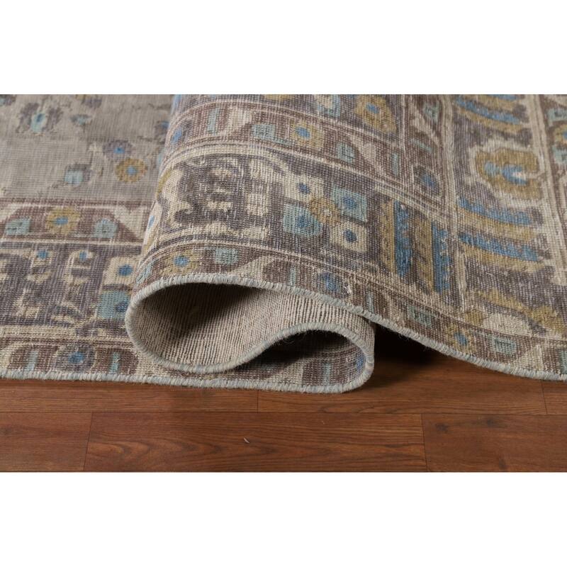 Gray Tabriz Persian Area Rug Handmade Traditional Wool Carpet - 6'9"x 9'5"