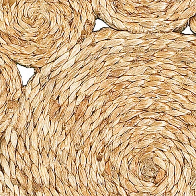 HomeRoots 15" Set of Two Natural Braided Jute Scalloped Placemats - 15.00 in. x 15.00 in. x 0.30 in.