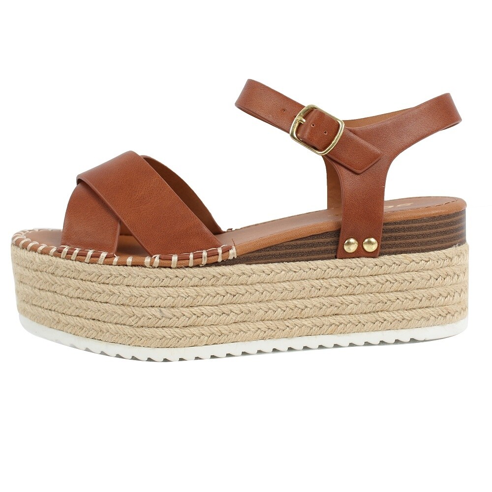 soda women's open toe halter ankle strap espadrille sandal