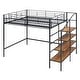 preview thumbnail 6 of 16, Full Size Metal Loft Bed with Storage Ladder and Grid Shelf