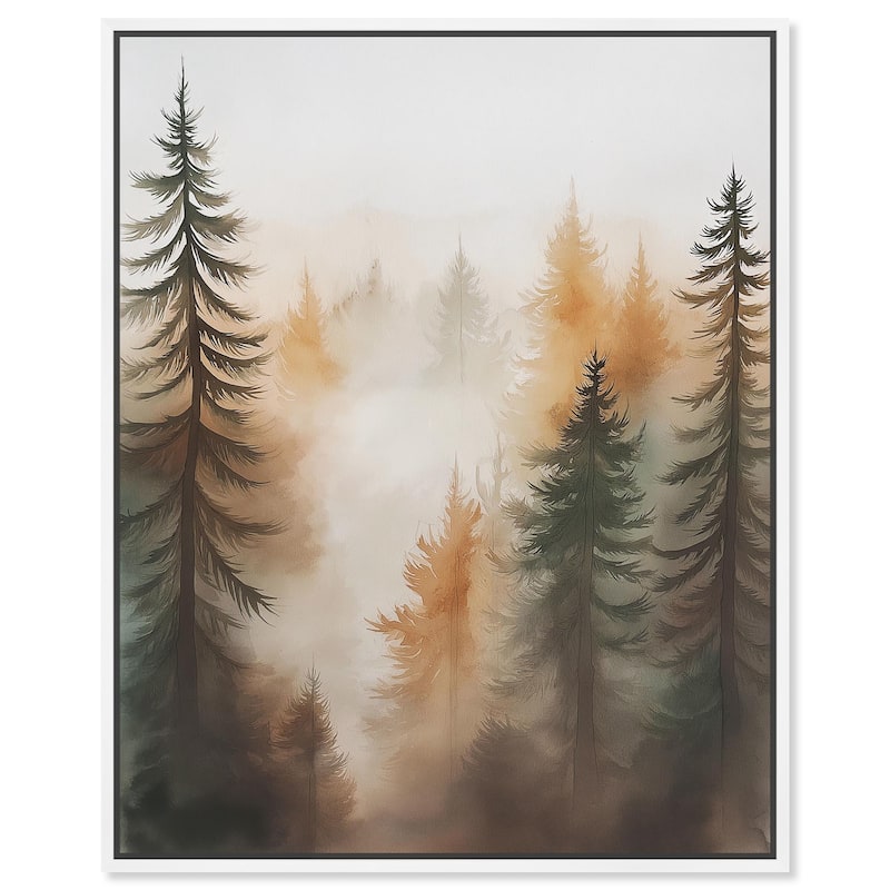 Misty Pines II Canvas by Art Remedy - 20" x 24" - White