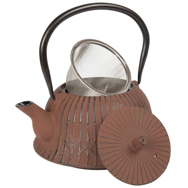 Creative Home 40 oz Brown Cast Iron Tea Pot