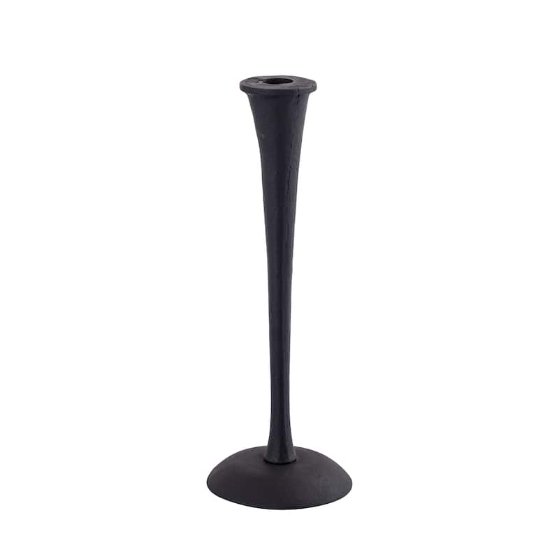 Elk Home Trumpet Aged Black Metal 3.25 Inch Wide Candleholder