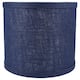 Classic Burlap Drum Lampshade, 8-inch to 16-inch Bottom Size Available - 8" - Navy Blue
