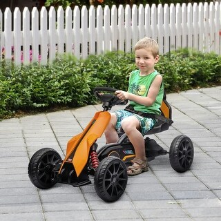 12V Electric Go Kart for Kids with Adjustable Speed, Orange