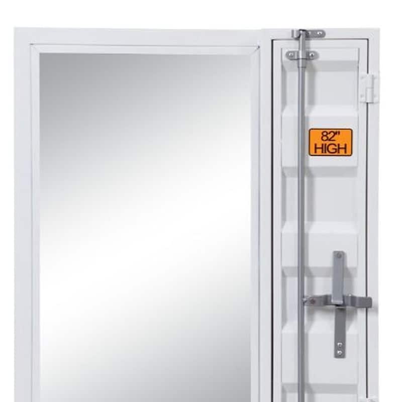 HomeRoots 32" White Metal Framed Mounted Dresser Mirror - 26' X '32' X '4