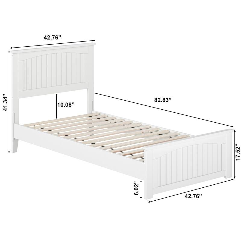Naples Solid Wood Low Profile Platform Bed with Matching Footboard
