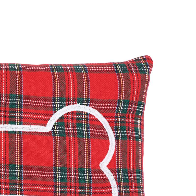 12" x 16" Arlington Plaid Bone Embroidered Pillow