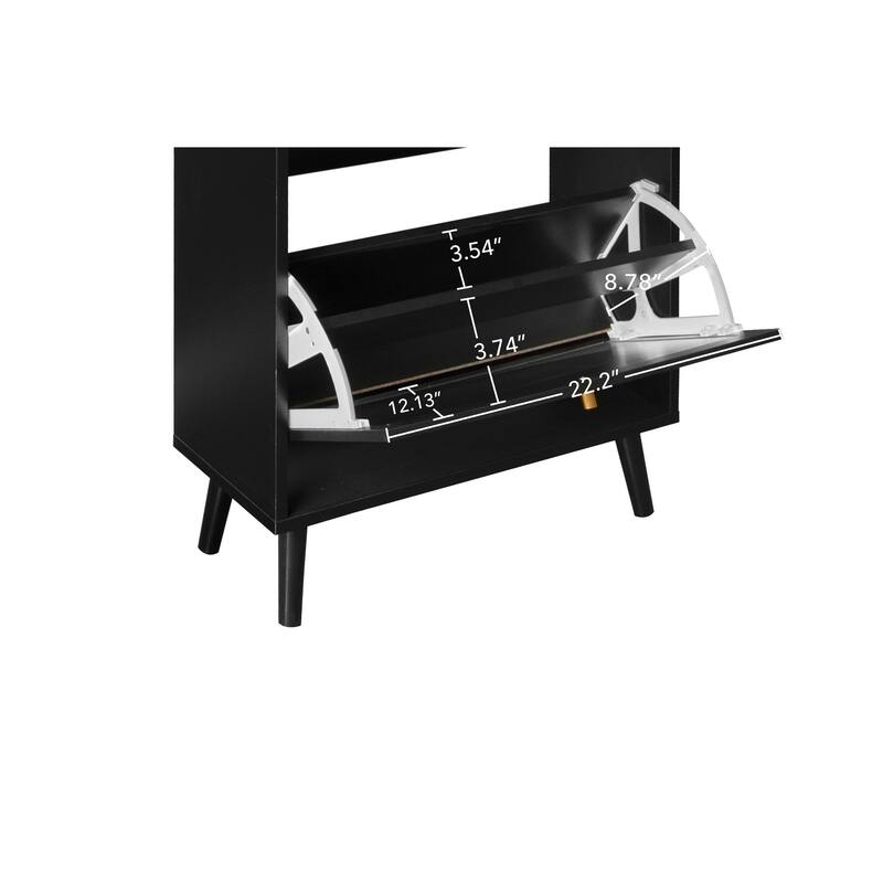 GDFStudio - Allen Natural Rattan Entryway Shoe Cabinet with 2 Doors and 1 Drawer