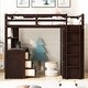 preview thumbnail 2 of 7, Espresso Loft Bed with Drawers, Desk, and Wardrobe